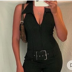 Vintage y2k pinstripe jumpsuit